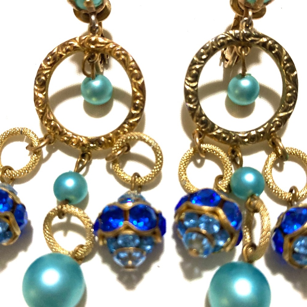 Gorgeous Vintage Chandelier Clip-On Earrings - Picture 3 of 6